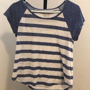 blue and white striped shirt